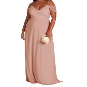 Birdy Grey Pink Long Bridesmaid Zip Up Dress - Women’s Curve 3X